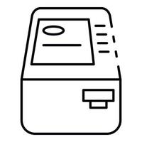 Bank atm icon, outline style vector