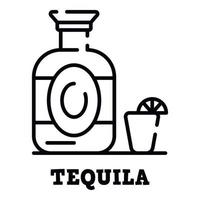 icono de botella de tequila, estilo de esquema vector