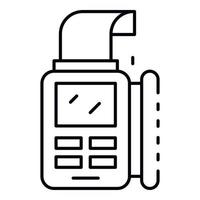 icono de terminal pos de papel de factura, estilo de contorno vector