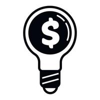 Save money bulb icon, simple style vector