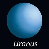 Uranus planet icon, realistic style vector