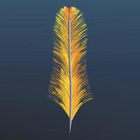 Orange feather icon, realistic style vector