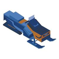 Snowmobile icon, isometric style vector