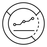 Money graph info icon, outline style vector