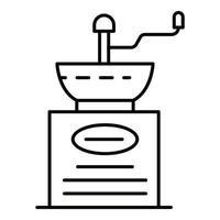 Manual coffee grinder icon, outline style vector