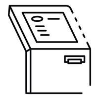 Touch screen atm machine icon, outline style vector