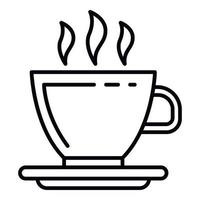 icono de taza de café caliente, estilo de esquema vector