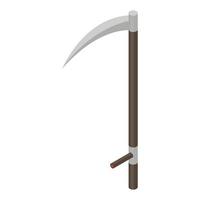 Scythe icon, isometric style vector