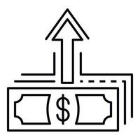 Money cash deposit icon, outline style vector