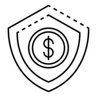 Money protect deposit icon, outline style vector