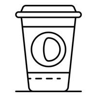 Coffee plastic cup icon, outline style vector