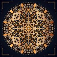 Luxury ornamental mandala background design with golden mandala Free Vector