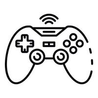 icono de joystick de juego inalámbrico, estilo de esquema vector