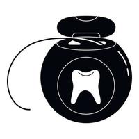 icono de hilo dental, estilo simple vector