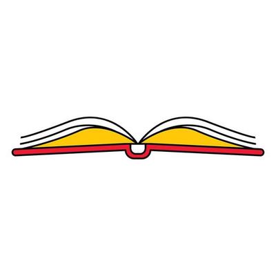 Open book icon, outline style