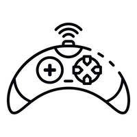 icono de controlador de videojuegos inalámbrico, estilo de contorno vector