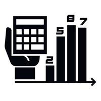 Finance chart icon, simple style vector
