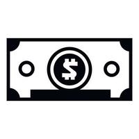 Dollar bill icon, simple style vector