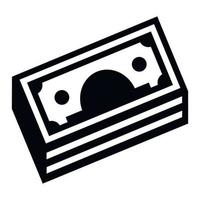 Stack money icon, simple style vector