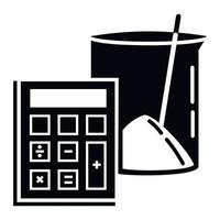 Calculator lab beaker icon, simple style vector