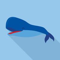 Sperm whale icon, flat style vector