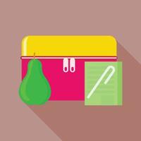 Zipper lunchbox icon, flat style vector