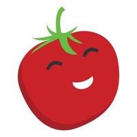 Smile tomato icon, flat style vector