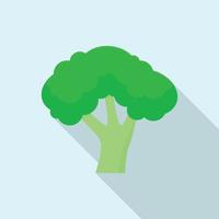 Eco broccoli icon, flat style vector