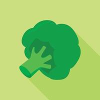 Green broccoli icon, flat style vector