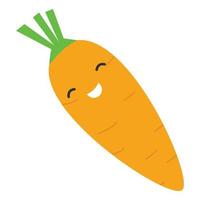 Smile orange carrot icon, flat style vector