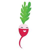 Smile radish icon, flat style vector