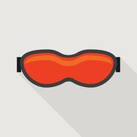 icono de gafas de esquí, tipo plano vector