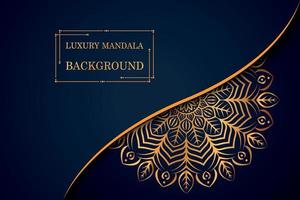 Luxury ornamental mandala background design with golden mandala Free Vector