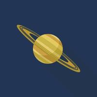 icono del planeta saturno, tipo plano vector