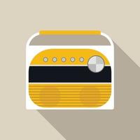 Orange old radio icon, flat style vector