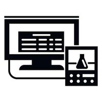 icono de monitor digital de laboratorio, estilo simple vector