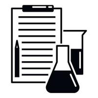 Checklist chemistry lab icon, simple style vector