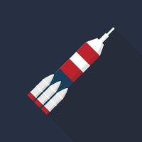 Space rocket icon, flat style vector