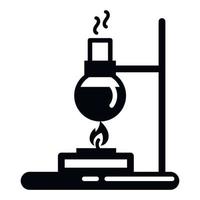 Flask lab burner icon, simple style vector