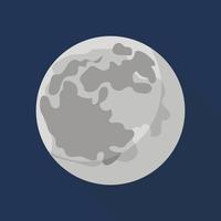 icono de la luna espacial, estilo plano vector