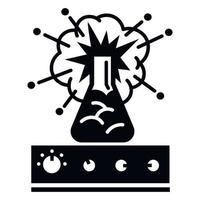 Flask explosion icon, simple style vector