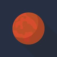 Mars planet icon, flat style vector