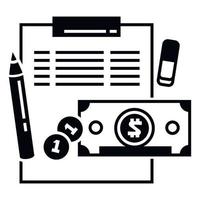 icono de contabilidad financiera, estilo simple vector