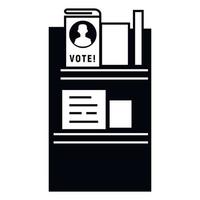 icono de soporte de madera de voto, estilo simple vector