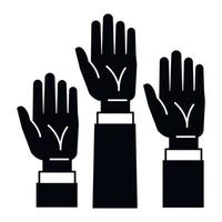 Hands up icon, simple style vector