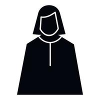 Female judge icon, simple style vector