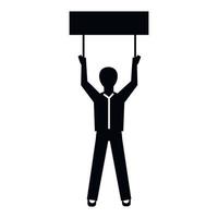 Man banner up icon, simple style vector