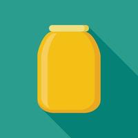 Big honey jar icon, flat style vector