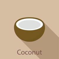 Coconut icon, flat style vector