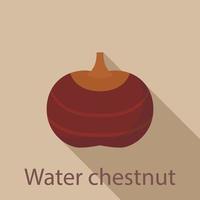 Water chestnut icon, flat style vector